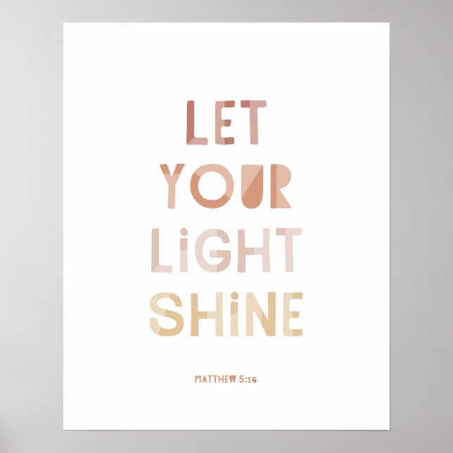 Póster Mateo 5:16 Deja Que Tu Luz Brille (Frente)