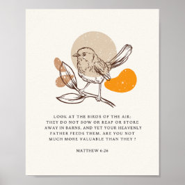 Póster Mateo 6:26 Mira a las aves del aire