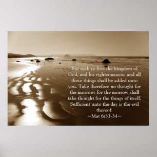Póster Mateo 6:33- 34