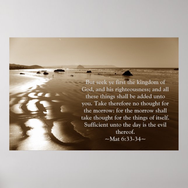 Póster Mateo 6:33- 34 (Frente)