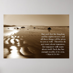 Póster Mateo 6:33 - 34 Poster