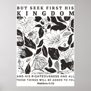 Póster Mateo 6:33 “Buscad Primeramente Su Reino” Cartel