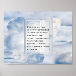 Póster Mateo 6:6 cuando rezas el verso de la Biblia crist