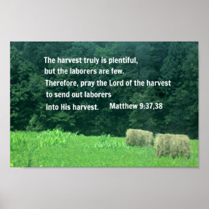 Póster Mateo 9:37,38