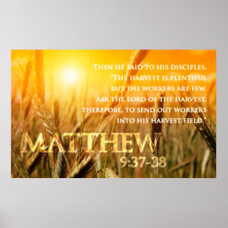 Póster Mateo 9:37-38
