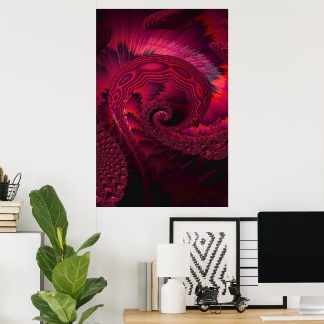 Póster Material gráfico de Magenta Spiral Alien Tentacle  (Oficina en casa)