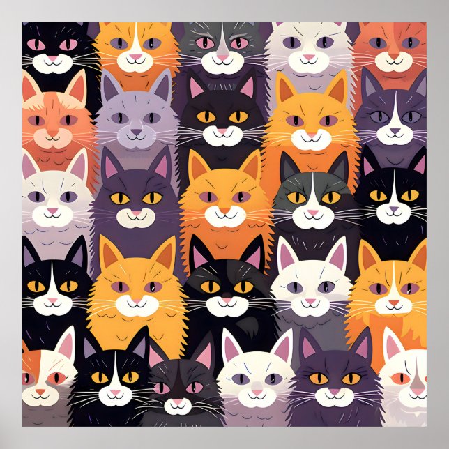 Póster Material gráfico vivo con amarillo, negro y blanco (Frente)