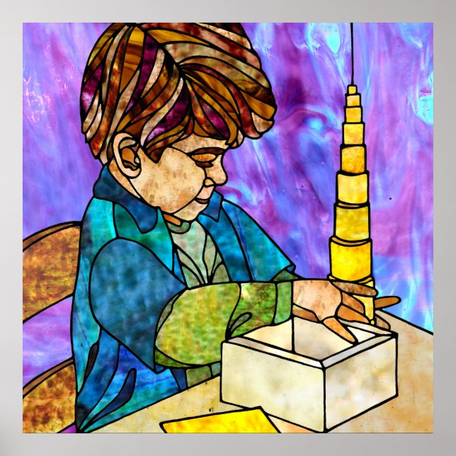 Póster Material Sensorial Montessori: Cilindros sin Knobl (Frente)