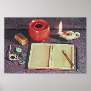 Póster Materiales de escritura romanos