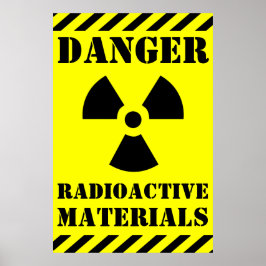 Póster MATERIALES RADIACTIVOS EN PELIGRO Rótulo Halloween