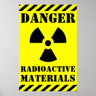 Póster MATERIALES RADIACTIVOS EN PELIGRO Rótulo Halloween