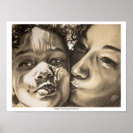 Póster Maternidad - dibujo de carbón por Rachel Dolezal