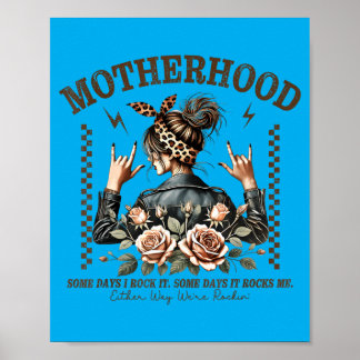 Póster Maternidad Retro Divertido Día de las Madres Rock