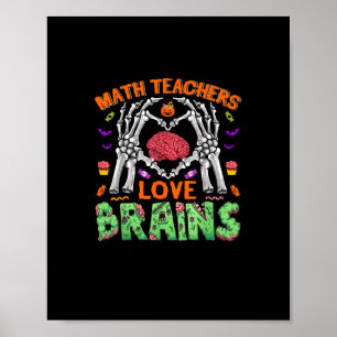 Póster Math Brain Heart Skeleton Hand Zombie Halloween