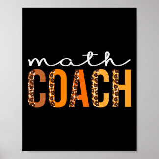 Póster Math Coach Leopard Squad Cute otoño otoño Thanksgi