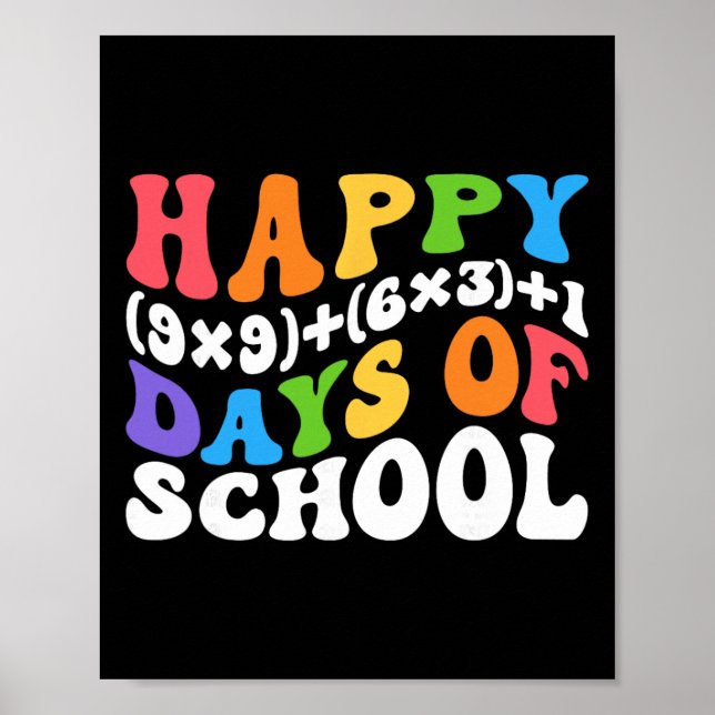 Póster Math Formula 100 Days Of School Funny Math Teacher (Frente)