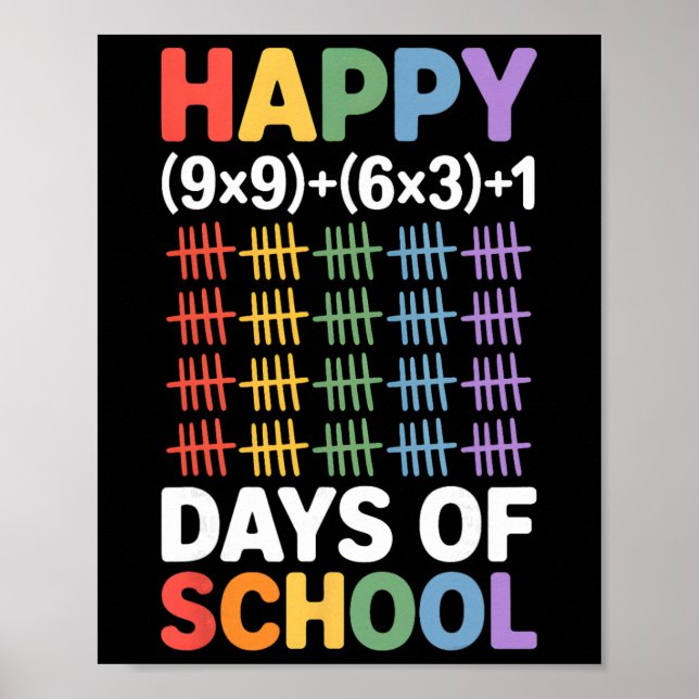 Póster Math Formula 100 Days Of School Funny Math Teacher (Frente)