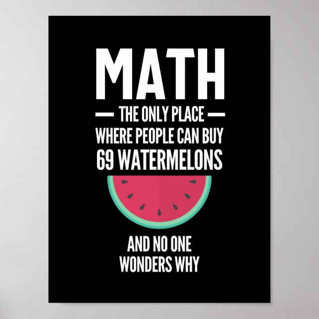 Póster Math. Funny Math Sarcasm Quote Gift (Frente)