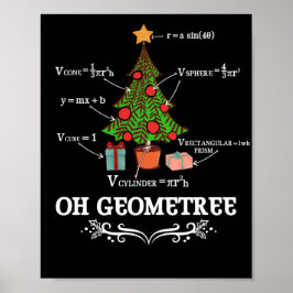 Póster Math Geometry Christmas Tree Geometree Teacher