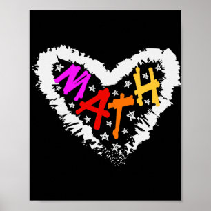 Póster Math Heart Math Teacher Heart