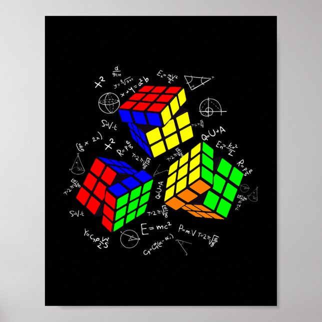 Póster Math Lover Cuber Speed Cubing Puzzles Funny Cube G (Frente)