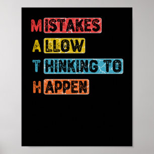 Póster Math. Mistakes Allow Thinking To Happen - Teacher