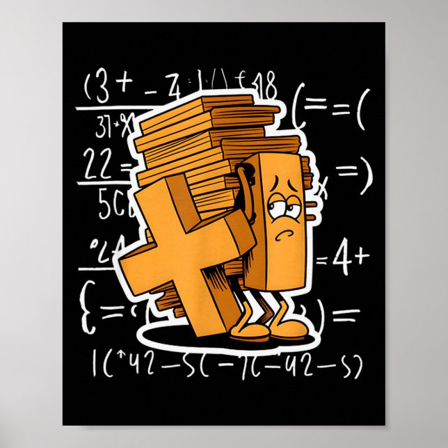 Póster Math Overload Funny Equation Cartoon  (Frente)