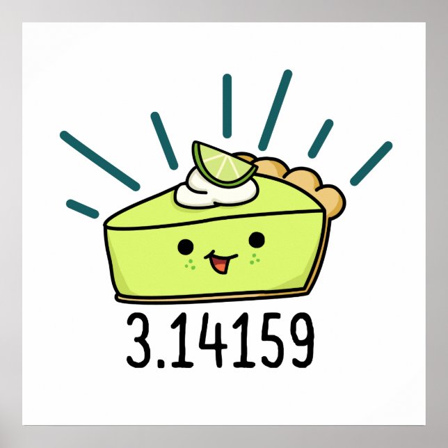 Póster Math Pi Número Gracioso Pie Pun (Frente)