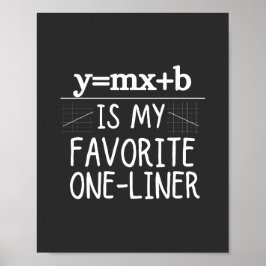 Póster Math Pun One-Liner. Ecuación de línea. Me Gusta Un