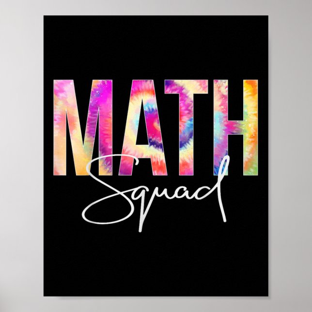 Póster Math Squad Tie Dye Back To School Women Appreciati (Frente)