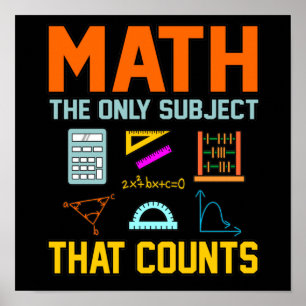 Póster Math Subject cuenta a Mathacher de matemáticas
