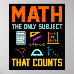 Póster Math Subject cuenta a Mathacher de matemáticas