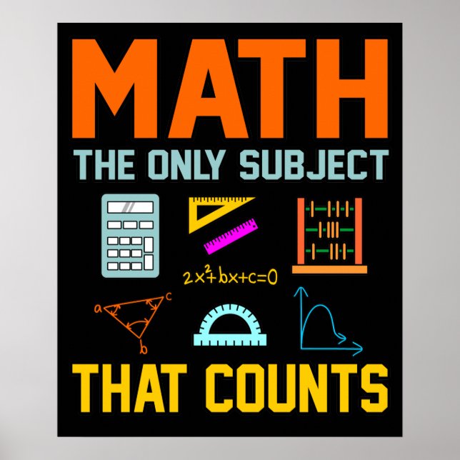 Póster Math Subject cuenta a Mathacher de matemáticas (Frente)