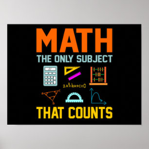 Póster Math Subject cuenta a Mathacher de matemáticas