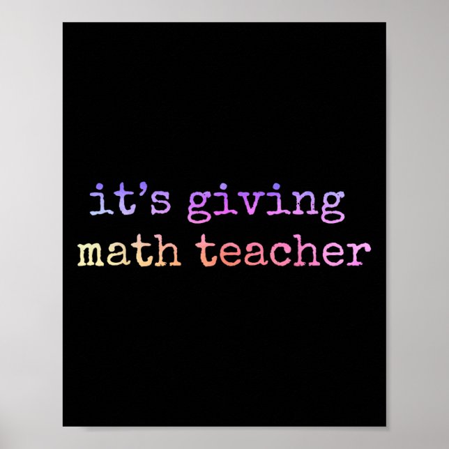 Póster Math Teacher Apreciación Geometría Matemática E (Frente)