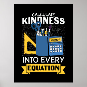 Póster Math Teacher calcula amabilidad