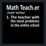 Póster Math Teacher Definition Mathematics Maths Student<br><div class="desc">This graphic idea is for math lovers. This funny graphic / quote clothing makes all math teachers happy.</div>