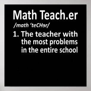 Póster Math Teacher Definition Mathematics Maths Student