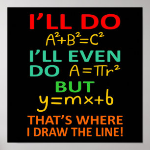 Póster Math Teacher Equation Mathematics Maths Student