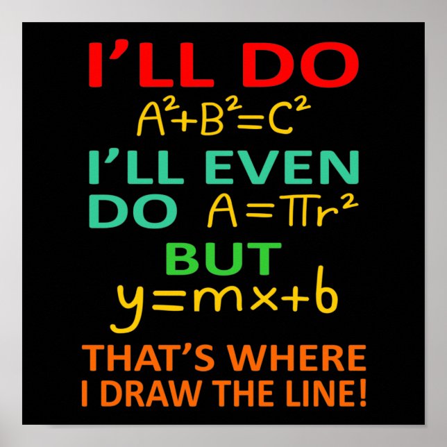 Póster Math Teacher Equation Mathematics Maths Student (Frente)