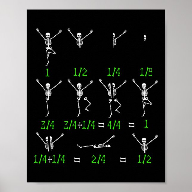Póster Math Teacher Equation Skeleton Math Students Hallo (Frente)