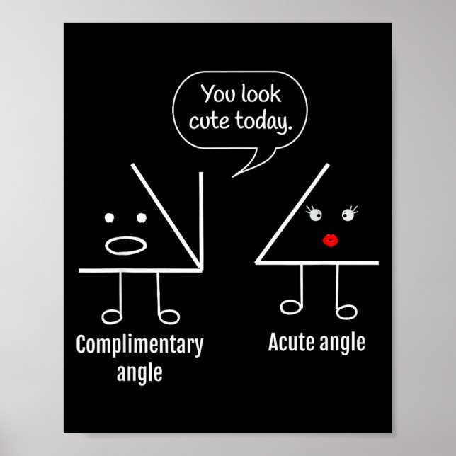 Póster Math Teacher Tee - Complimentary Acute Angle  (Frente)