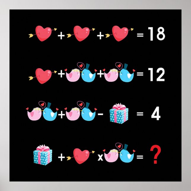 Póster Math Teacher Valentine (Frente)