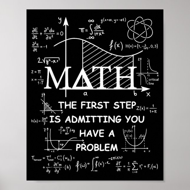 Póster Math the first step is admitting have a problem (Frente)