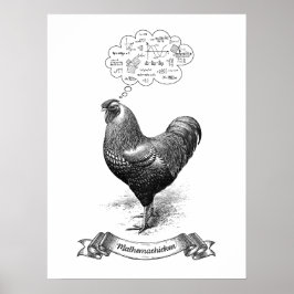 Póster Mathemachicken Funny Math Chicken Pun Chiste