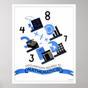 Póster Mathematics Occupations 1936 WPA