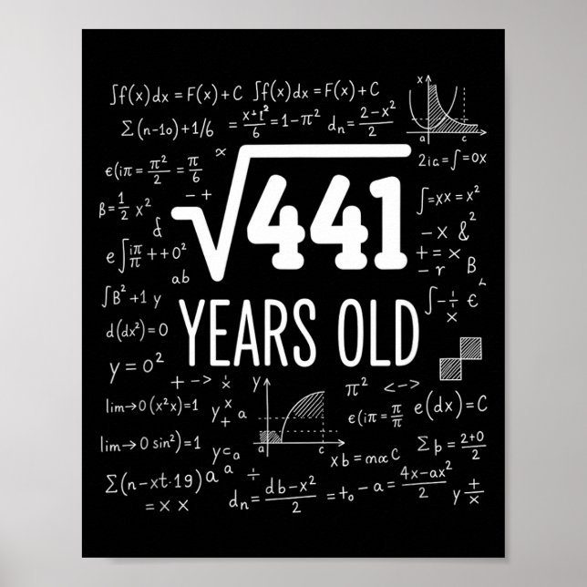 Póster Mathematics Square Root 441 Years Old, Clever Math (Frente)
