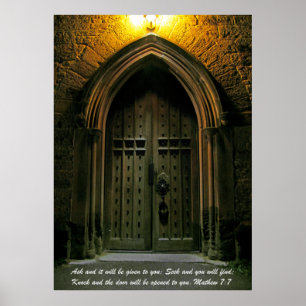 Póster Mathew 7:7 Puerta grande