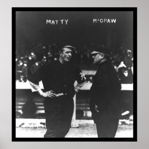 Póster Mathewson McGraw Giants Baseball 1913