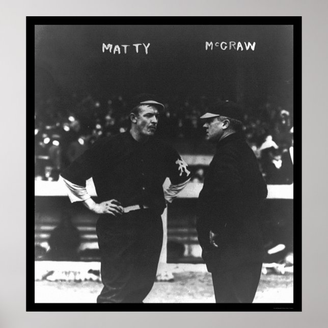 Póster Mathewson McGraw Giants Baseball 1913 (Frente)
